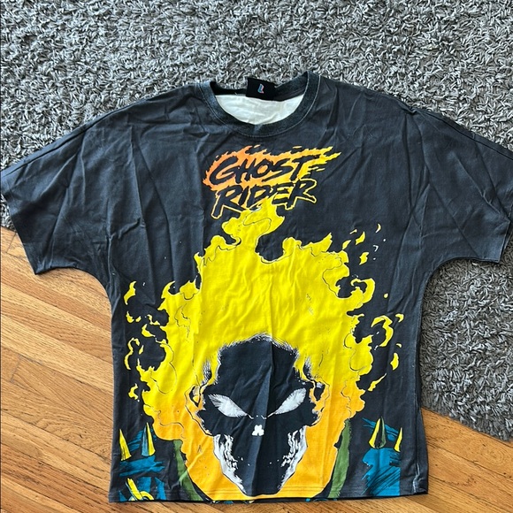 THR1FT LIF3 Ghost Rider Graphic T-Shirt Black Large - Picture 1 of 10